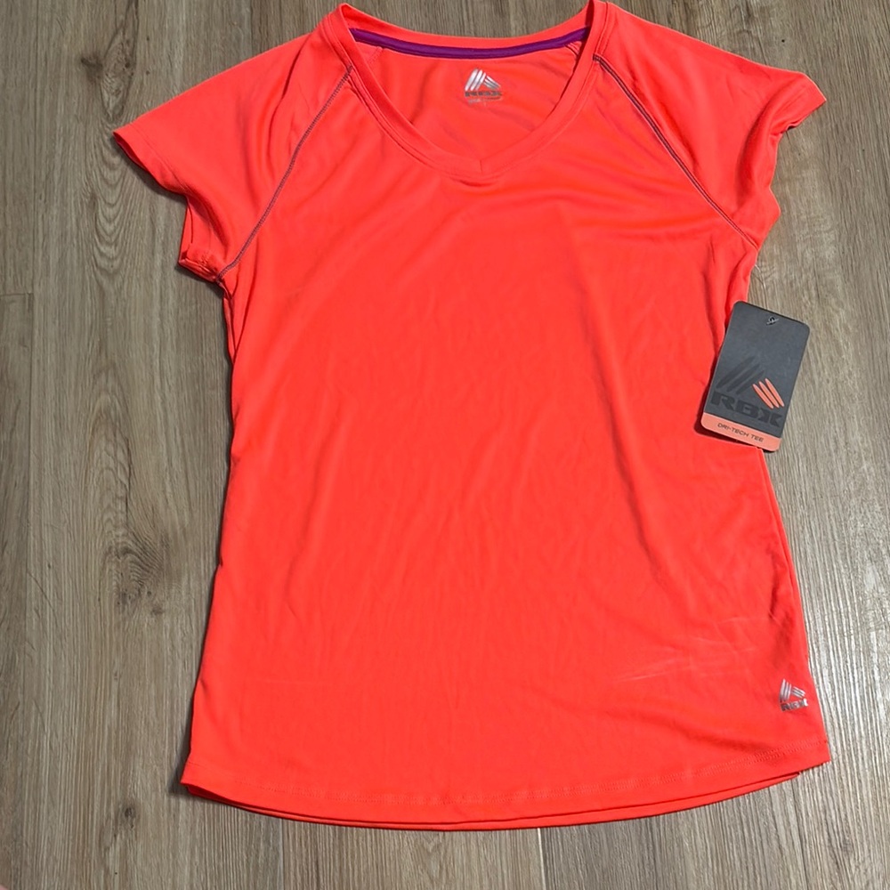 Reebok Orange Fitted Cap Sleeve Tee